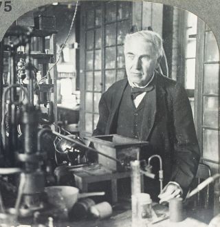 Keystone Stereoview Thomas Edison In His Lab Of Rare 1930 