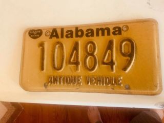 Alabama Antique Vehicle License Plate Auto Car Vehicle