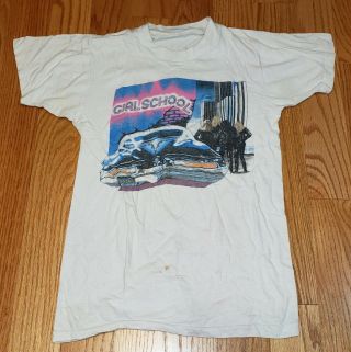 Girlschool Mega Rare Vintage Play Dirty Tour 1983 T - Shirt Small Medium Motorhead