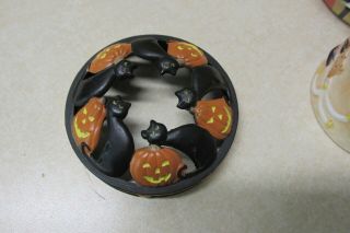 Yankee Candle Halloween Illuma Lid Topper Black Cats & Pumpkins Rare