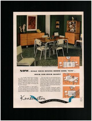 1948 Kensington Dining Furniture Print Ad Mcm Mid Modern