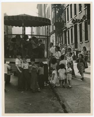 Alfred Statler York City Street Photograph Children @ Carnival Ride