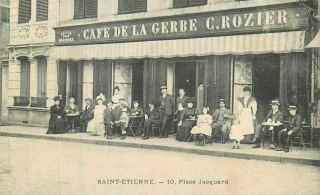 42 Saint - Etienne - (rare) Cafe De La Gerbe C.  Rozier 10 Place Jacquard