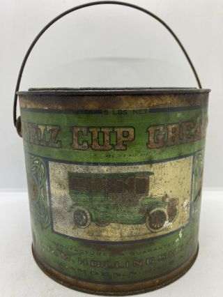 Old Barn Find Vintage Rare Whiz Cup Grease Antique Advertising Tin Can Bucket