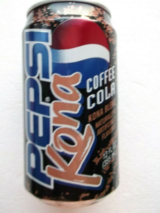 Pepsi Kona Coffee Cola 1996 Empty Can Very Rare Top Opened Discontinued