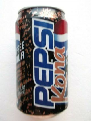PEPSI KONA Coffee Cola 1996 empty can VERY RARE top opened Discontinued 2