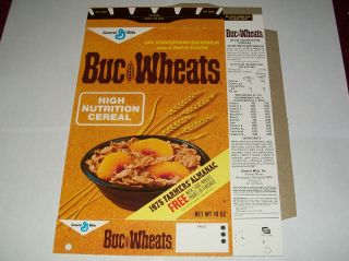 Vtg 70s General Mills Buc Wheats Cereal Box Flat Rare Kids Food Product