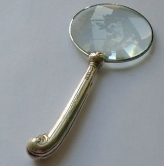 Martin Hall & Co Hm Sterling Silver Handle Magnifying Glass Sheffield 1913
