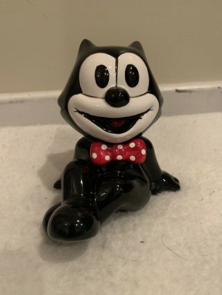 Vintage And Rare 1989 Felix The Cat Coin Bank Felix Sitting Ceramic Taiwan