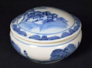Vintage Chinese Pottery Box Hand Painted 20thc