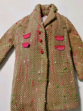 Vintage Barbie Francie 1286 Tweed - Somes Coat Vhtf Clothes Color Rare