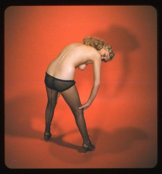 Rare George Mann Vintage 1950s 3 - D Stereo Slide Of Nude Jessie Linnell