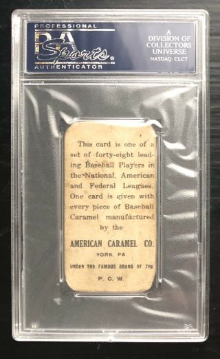 1915 E106 American Caramel York PA Baltimore Feds Otto Knabe PSA 1 Vtg Card Rare 2