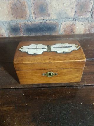 Antique /vintage Wooded Cash Money Box 2 Coin Slots 2 Compartments 5 " Long