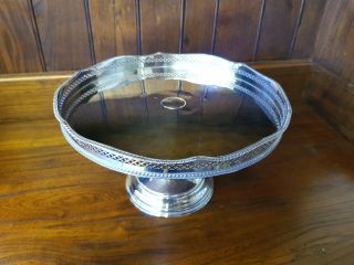 Good & Substantial Antique Silver Plated On Copper Galleried Sided Cake Stand