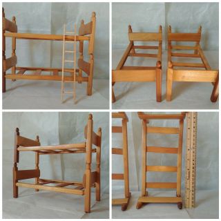 2 Vintage Handmade Bunkbed Doll Beds 10 " X 4 " With Ladder