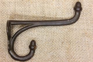 Old Coat Hook Acorn Top Petite School Farm House Vintage 1800’s Finely Made Iron