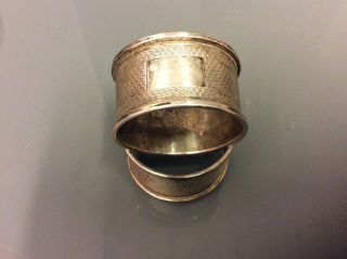 A Fine Vintage Solid Sterling Silver Napkin Rings 30 Grams Not Scrap
