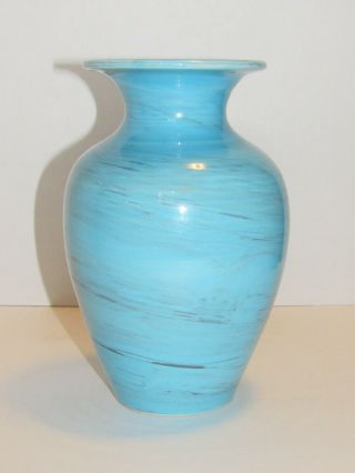Rare Mid Century Italian Bitossi Flavia Marbleized Turquoise Vase