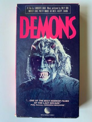Demons Vhs Cassette Tape Dario Argento Lamberto Bava Cult Horror Rare