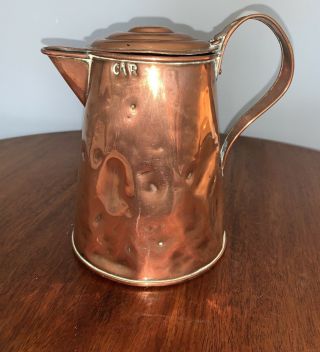 Antique Arts & Crafts English Copper Coffee Pot By J M Timmis & Sons Decor