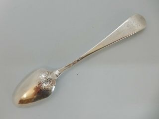 18th C.  Solid Silver Shell Back Hanoverian Teaspoon.  London