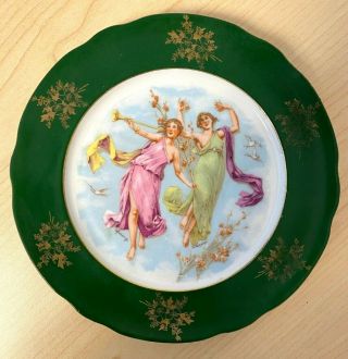 Antique Vintage Victoria Austria Porcelain Plate Angels Decorative