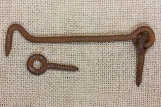 Old Hook And Eye Vintage 5” Screen Storm Door Latch Catch Gate Extra Long Steel