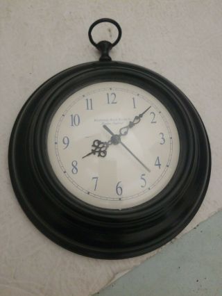 Edinburgh Clock Co.  London England 6 " Diameter Wall Clock Quartz Black
