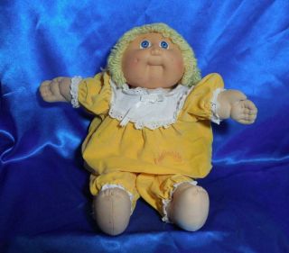 Vintage 1980’s Cabbage Patch Doll Golden Hair Blue Eyes,  16 Inches Tall