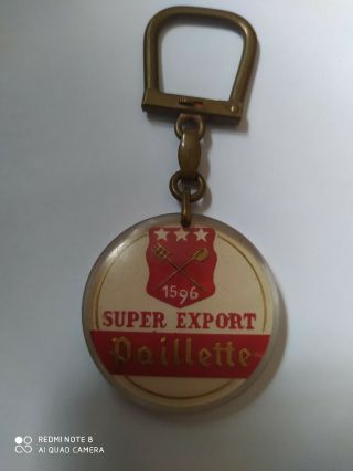 Rare Porte - Clés Bourbon Bière Paillette Export Pils 1596 Keychain Vintage