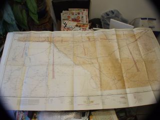 Vintage Rare 1943 Restricted Aeronautical Chart Map El Paso,  Tx 48 " X 24 "