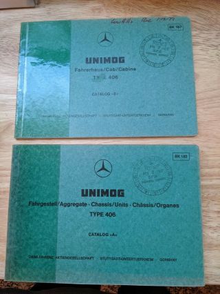 1977 Case Mercedes Benz Unimog Type 406 Parts Manuals Rare Germany