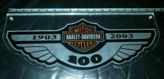 Harley Davidson Motor Cycles 100th Anniversary Clear Sign Rare