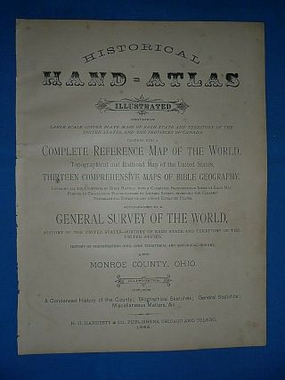 Vintage 1882 Atlas Map THE WORLD / EARTH Old Antique & Authentic S&H 2
