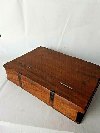 Vintage Wooden Book Shaped Box