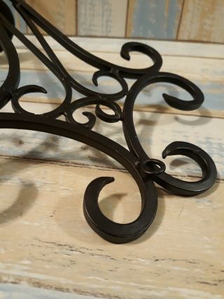 Black Scroll Wrought Iron Metal Wall Decor Hanging Candle Holder Sconce 15 