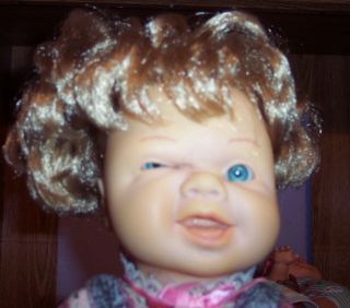 Rare Famosa Vintage 15 " Doll Spain Winks Winking Blonde Hair Blue Eyes Guc