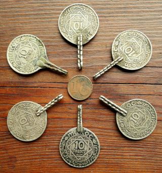 42mm Pendentif Pièce Métal Ancien Berbère Maroc Antique Moroccan Coin Pendant 3