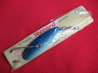 Pflueger Record Spoon Made Usa Vintage Fishing Lure 5 1/2 Blue Mullet Scale - Nip