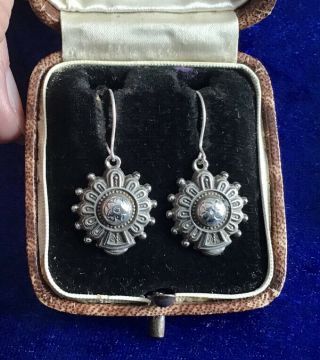 Quality Antique Victorian Real Silver Dropper Design Earrings
