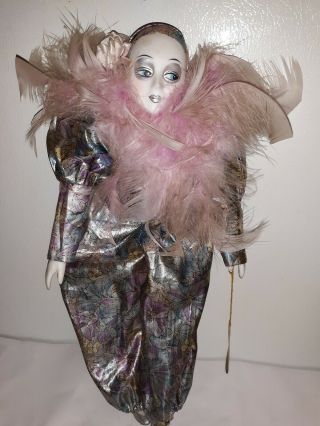 Harlequin Porcelain Female Blue Eyed Doll By Show Stoppers Inc.  /made In Taiwan