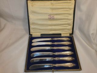 Vintage Small Steel/ Silver Butter Knife Hallmarked Boxed In Ok