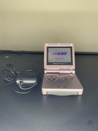 Nintendo Game Boy Advance Sp Ags - 101 Pearl Pink & Rare W/ 1game