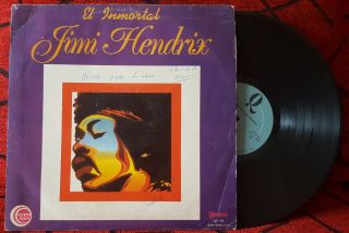 Jimi Hendrix El Inmortal Very Rare 1974 Chile Lp Live At Shelton Paladium