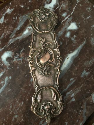 Vintage French Rococo Ornate Door Push Finger Plate