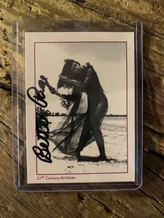 Betty Page Hand Signed Baseball Card.  Rare Hard To Find.  Signed In Black Sharpie