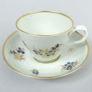 Antique Worcester Porcelain Cabinet Cup & Saucer C.  1780