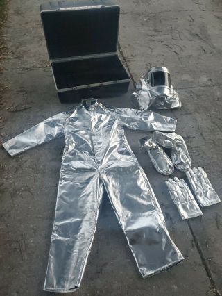 Rare Full Fire Safety Suit W/ Boots & Gloves Large Adult Size