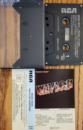 Waylon Jennings - Music Man Cassette " Rare " In Canada